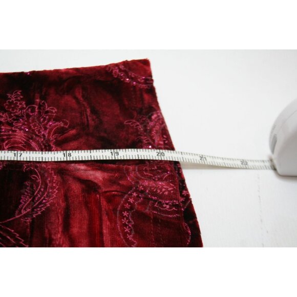 VTG Rave Red Velvet Burnout Corset Tank Top Size M Y2K Fairycore Gothic Hook‑Eye - Picture 8 of 8